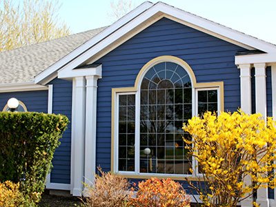 Blue exterior painting